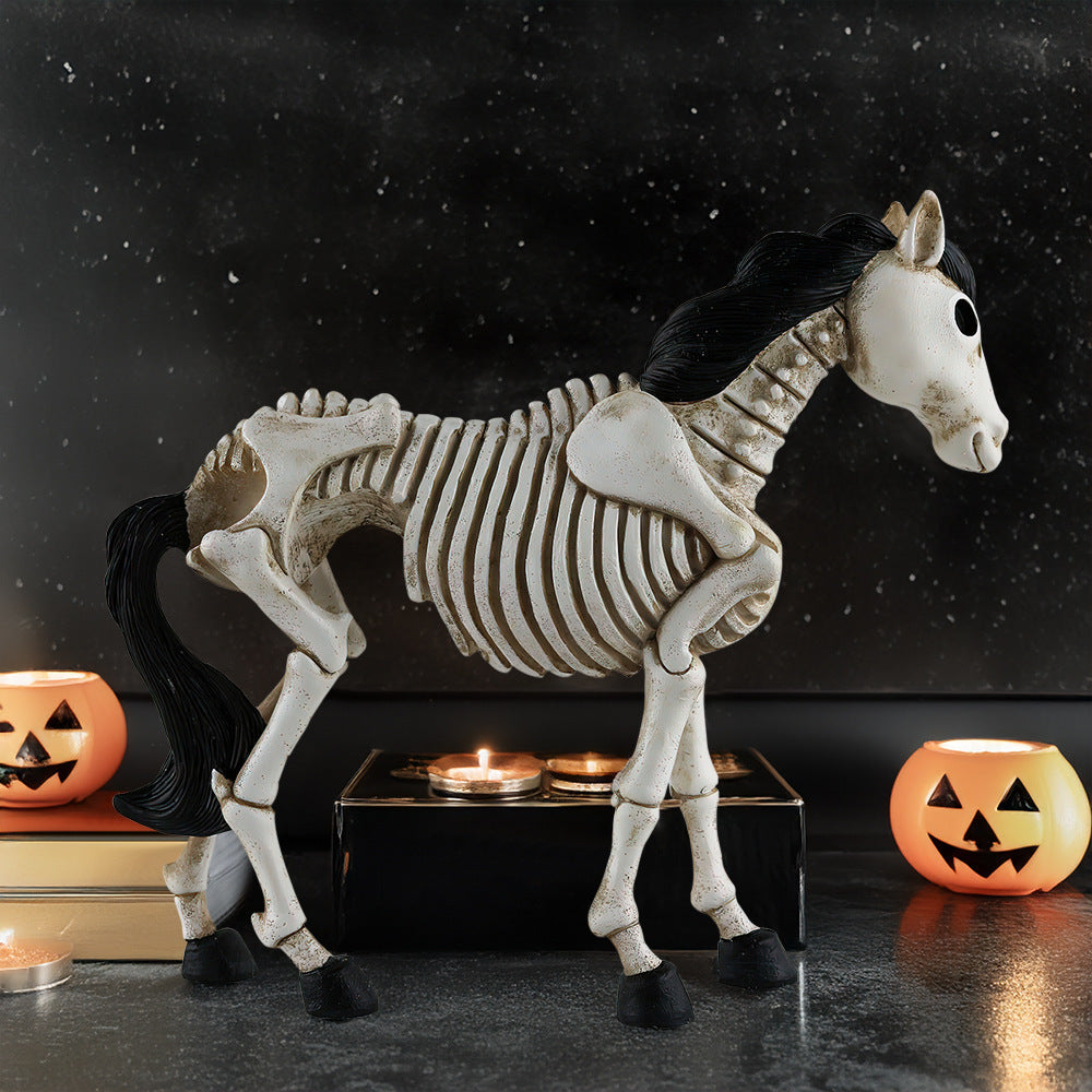 Halloween Skeleton Skull Horse Ornament Resin Decorations