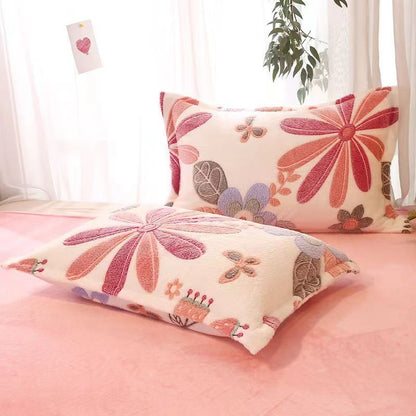 Fleece-lined Double-sided Fleece Winter Warm Coral Fleece Pillowcase