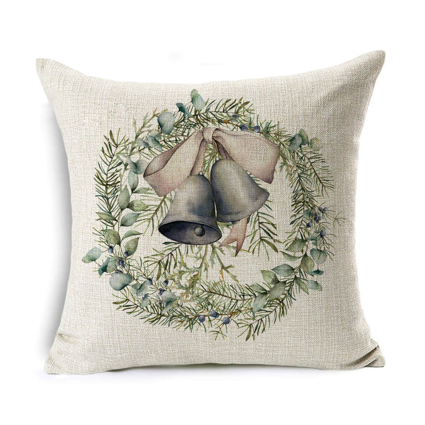 Christmas Gift Wreath Linen Hugging Pillowcase