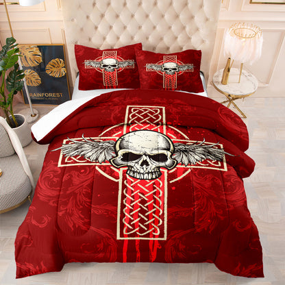 Halloween Horror Skull Quilt European And American Bedding Feather Cotton Digital Printing