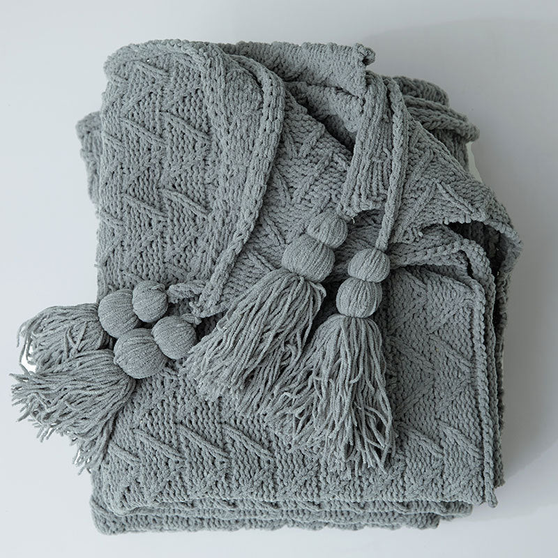 Chenille Nordic Home Knitted Sofa Blanket