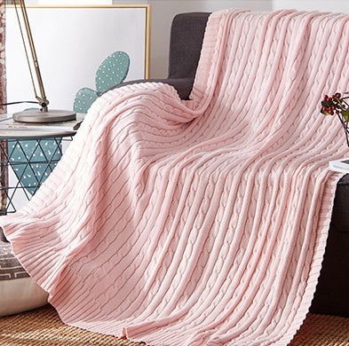 Cotton Solid Knitted Blanket