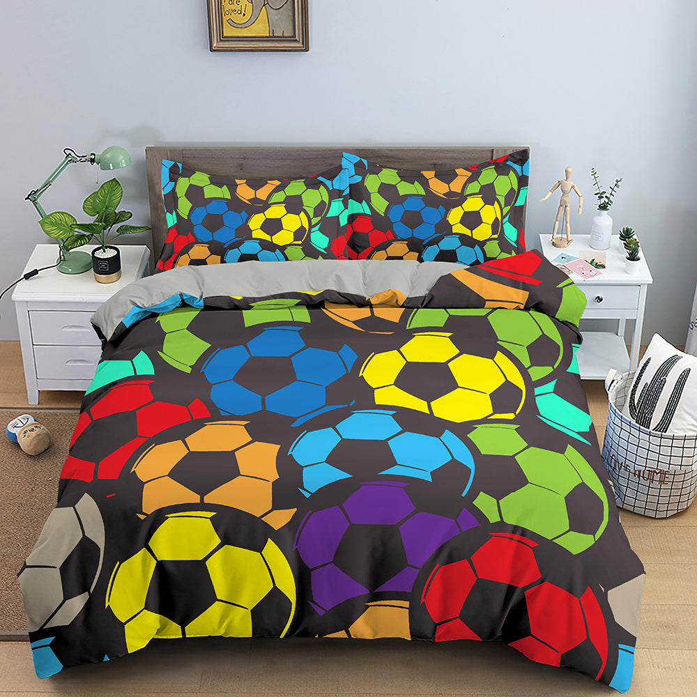 Cross-border Amazon Three-piece Bed Set Home Textile Four-piece Set Basketball Quilt Cover Thick Twill Wish