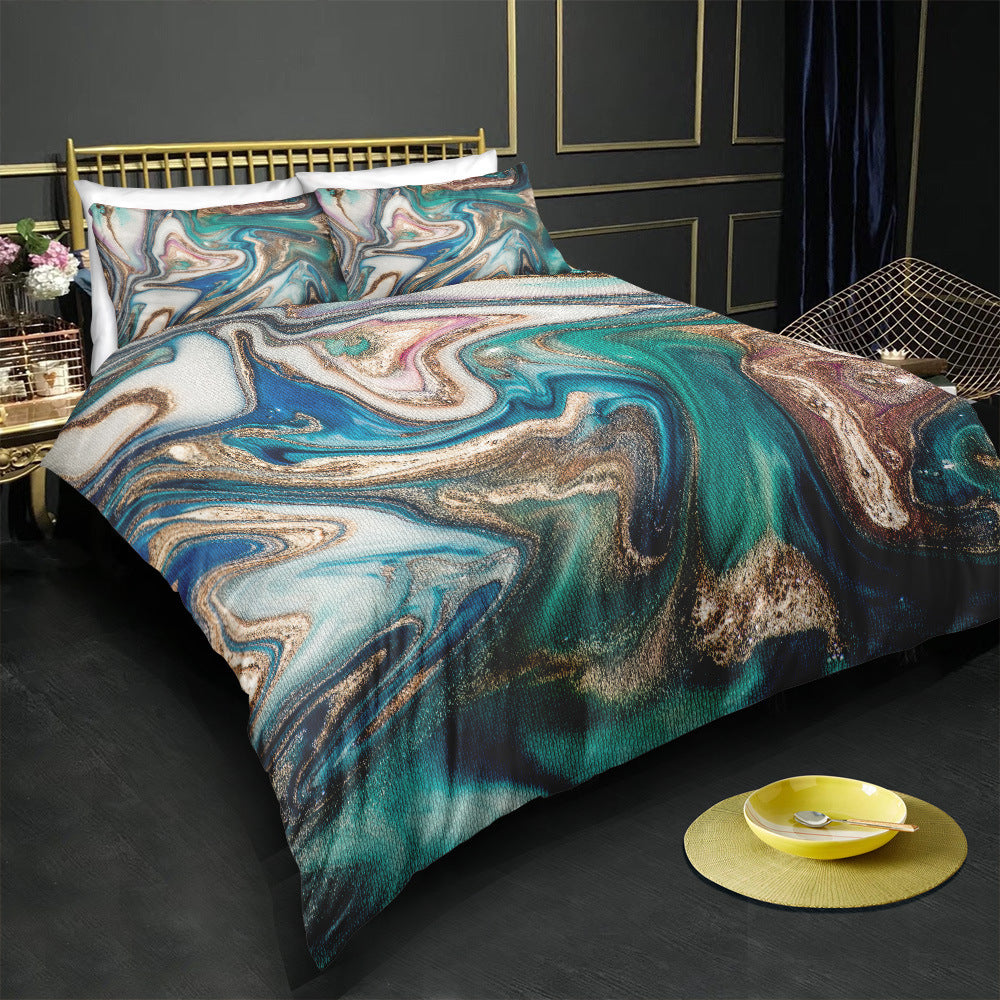 Three-piece Gilt Marble Bedding Set