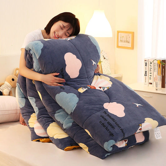 Student Dormitory Double-sided Milk Fleece Warm Skin-friendly Fleece Quilt