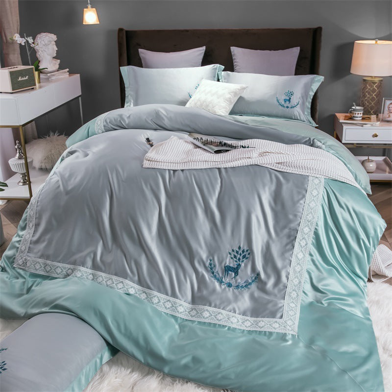 Lace cotton bed linen cover