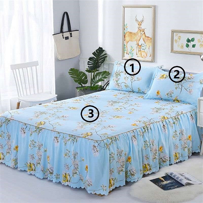 Bed Skirt Pillowcase 3 Woolly Bedsheet Bedding Set Bedspread