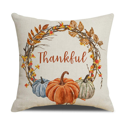 Thanksgiving Pillow Cover Pumpkin Decoration Cushion Cover