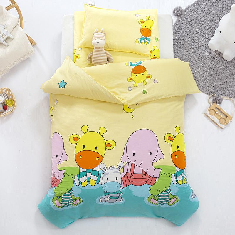 Pure Cotton Nap Children's Small Bedding Baby Bedding Kit With Core 3-piece Set