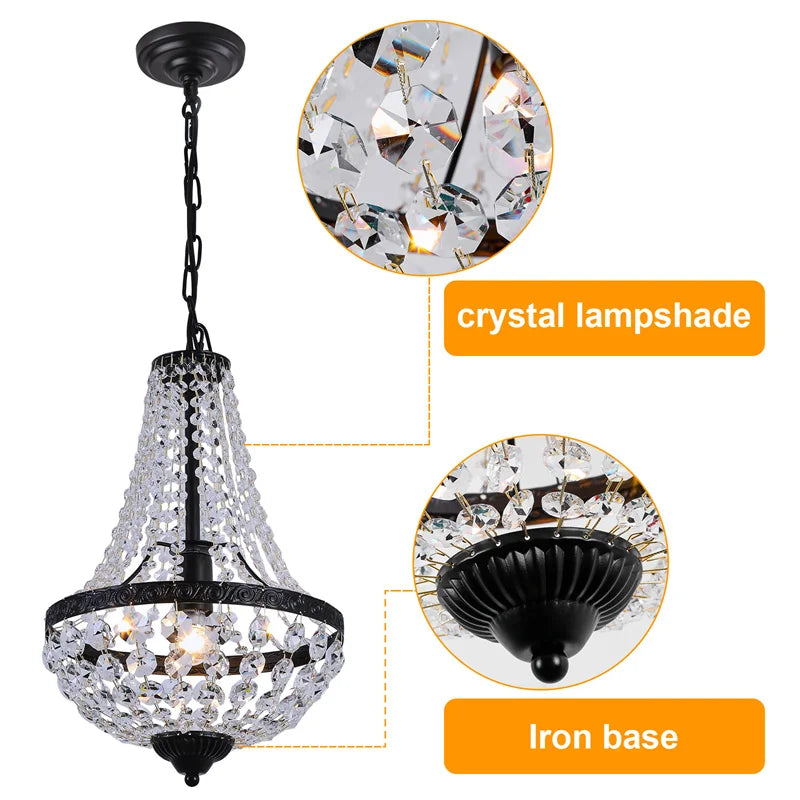 Modern Crystal Pendant Light Ceiling Lamp Luxury Chandelier Nordic Decor Led  Living Dining Room Hotel Lustre Hanging Fixture