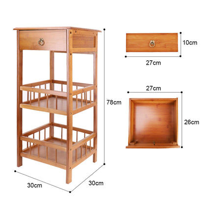 Table d'appoint en bambou à 3 niveaux, table de chevet, canapé, chaise, table d'appoint avec tiroir, meuble de maison polyvalent