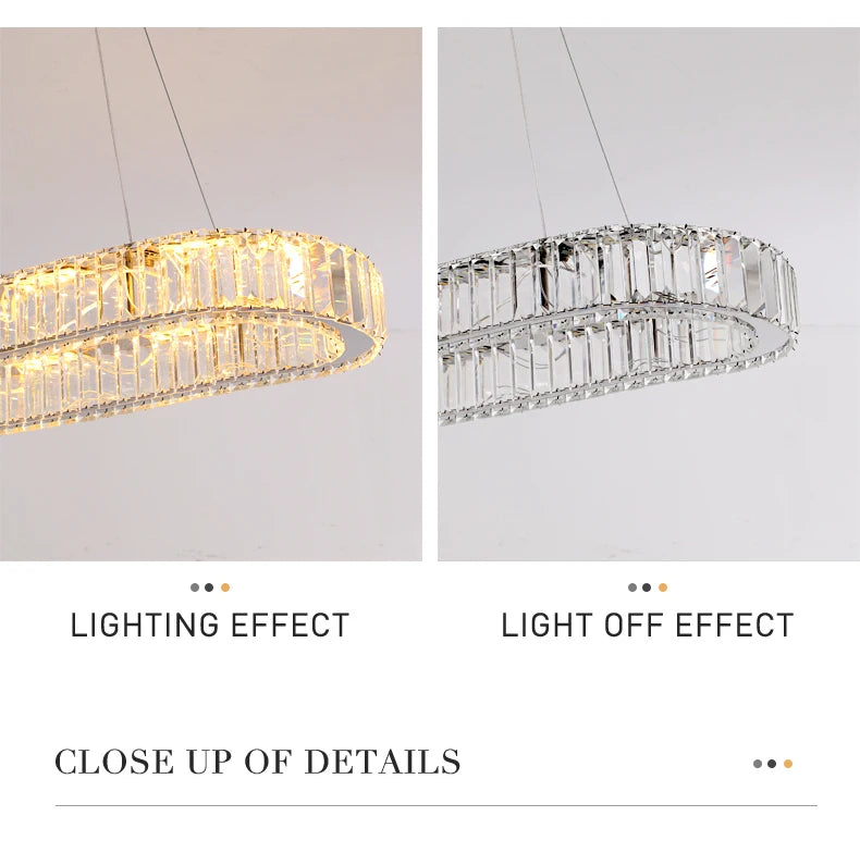 Lustre suspendu moderne à LED en cristal de grande taille, lampe suspendue à LED de luxe pour chambre à coucher, luminaires d'éclairage pour la maison, décoration de la maison