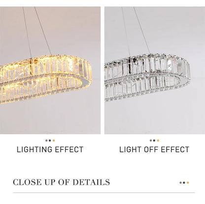 Lustre suspendu moderne à LED en cristal de grande taille, lampe suspendue à LED de luxe pour chambre à coucher, luminaires d'éclairage pour la maison, décoration de la maison