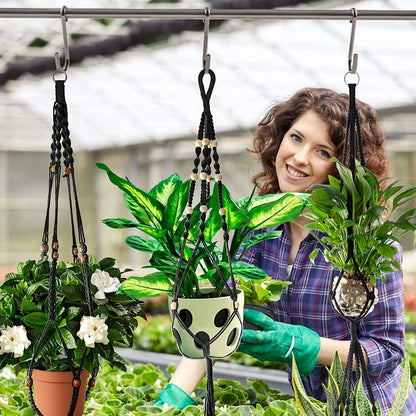 Paniers suspendus faits à la main en macramé pour pots de fleurs, décoration suspendue pour balcon, corde de levage nouée, fournitures de jardin pour la maison