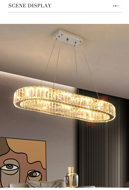 Lustre suspendu moderne à LED en cristal de grande taille, lampe suspendue à LED de luxe pour chambre à coucher, luminaires d'éclairage pour la maison, décoration de la maison