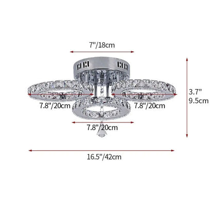 Modern K9 Led Crystal Ceiling Lamp Smart Chandelier Pendant Light Ring Chrome Plafonier Fixture Dining Living Room Decor Luxury