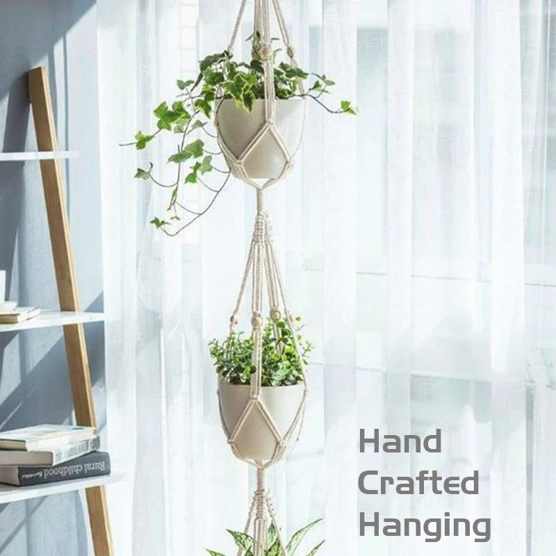 Handmade Macrame Plant Hanger Plant Hanger Flower Pot Planter Hanger Wall Decor Courtyard Garden Hanging Planter Hanging Basket