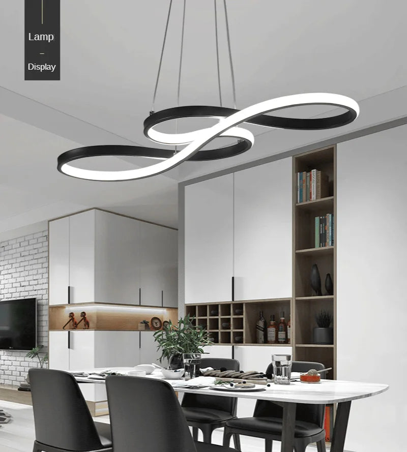 Modern Chandelier Cord Pendant Light Acrylic Led Ceiling Lamp Minimalist Dining Living Room Hotel Decor Luminair Hanging Fixture