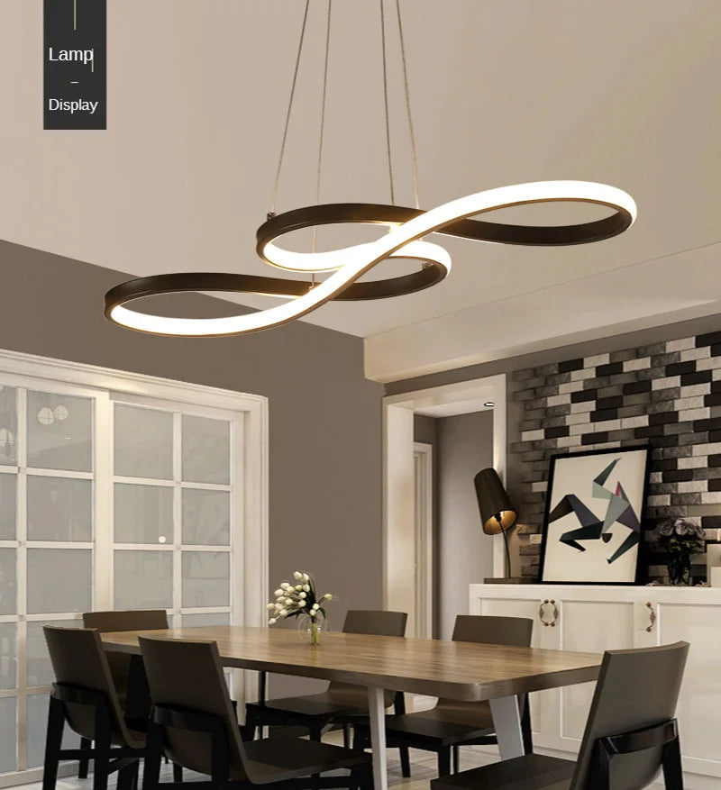 Modern Chandelier Cord Pendant Light Acrylic Led Ceiling Lamp Minimalist Dining Living Room Hotel Decor Luminair Hanging Fixture