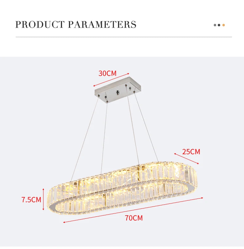 Lustre suspendu moderne à LED en cristal de grande taille, lampe suspendue à LED de luxe pour chambre à coucher, luminaires d'éclairage pour la maison, décoration de la maison