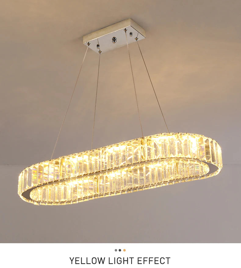 Lustre suspendu moderne à LED en cristal de grande taille, lampe suspendue à LED de luxe pour chambre à coucher, luminaires d'éclairage pour la maison, décoration de la maison