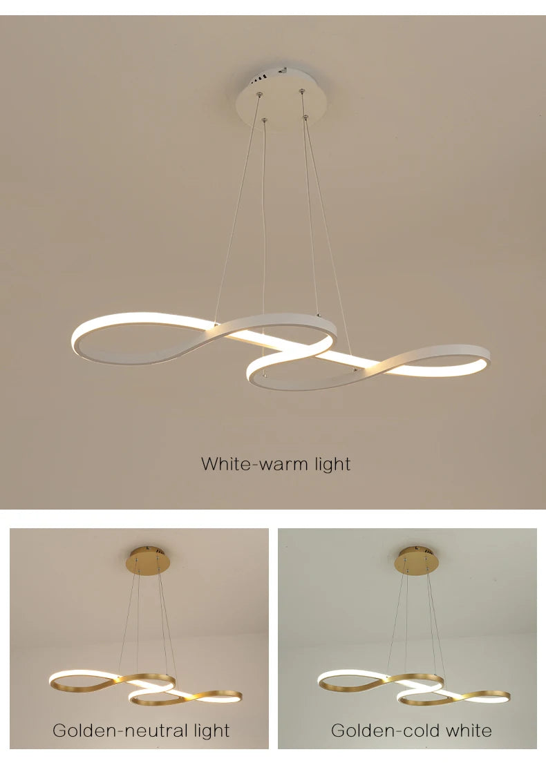 Lustre d'art d'intérieur avec télécommande à intensité variable, luminaire suspendu à LED simple pour salle à manger, luminaire suspendu de cuisine