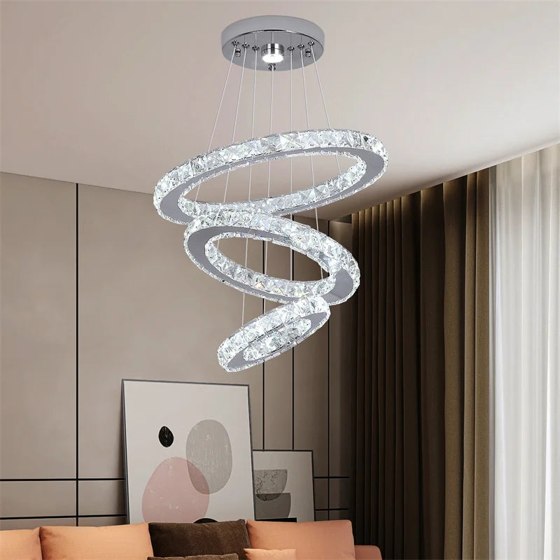 Lustre suspendu moderne à LED en cristal de grande taille, lampe suspendue à LED de luxe pour chambre à coucher, luminaires d'éclairage pour la maison, décoration de la maison