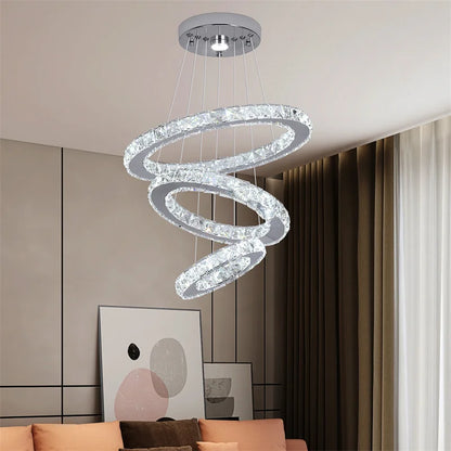 Lustre suspendu moderne à LED en cristal de grande taille, lampe suspendue à LED de luxe pour chambre à coucher, luminaires d'éclairage pour la maison, décoration de la maison