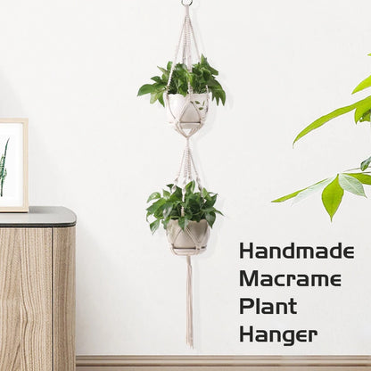 Handmade Macrame Plant Hanger Plant Hanger Flower Pot Planter Hanger Wall Decor Courtyard Garden Hanging Planter Hanging Basket