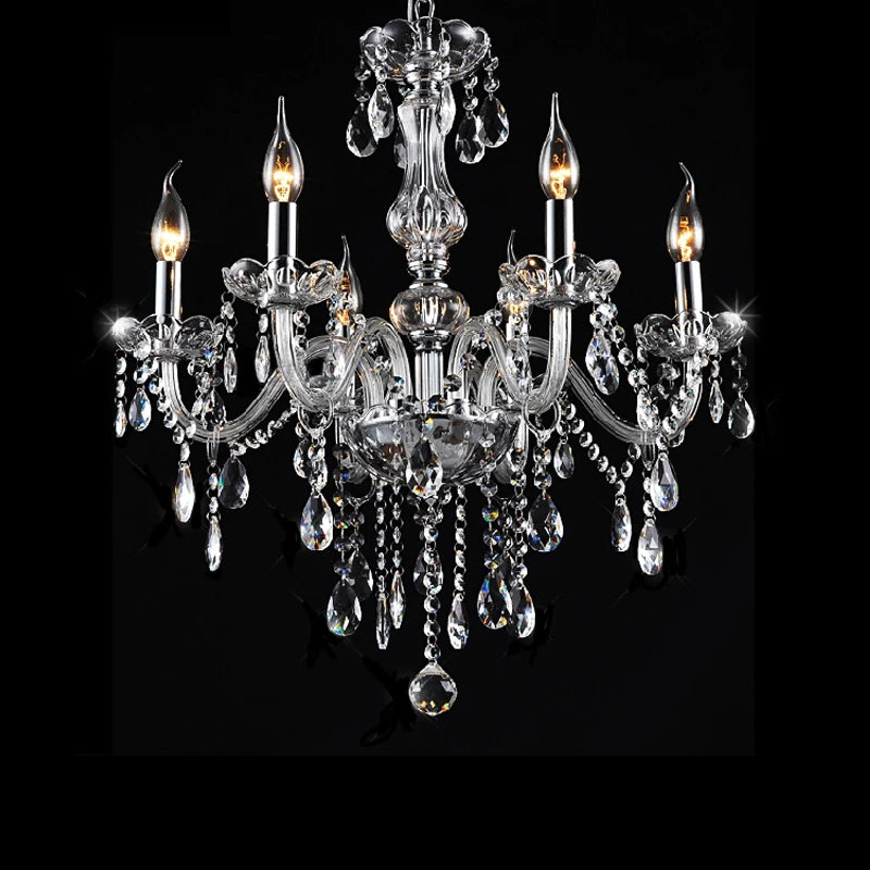 Samger Classic 6 Lights Tassels Chandelier 6 arms Crystal Lustre Light Ceiling Light Lamp Lighting