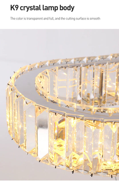 Modern Large Crystal Led Pendant Chandelier Lights Luxury Led Lusters Hanging Lamp for Bedroom Home Lighting Fixtures Home Decor