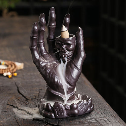 Ceramic Kiln Transformation Halloween Ghost Hand Backflow Incense Stove