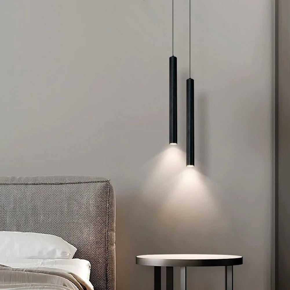 Lampe suspendue à LED nordique moderne à bande de ligne géométrique, luminaires suspendus pour restaurant, salle à manger, chambre à coucher, lampe de chevet