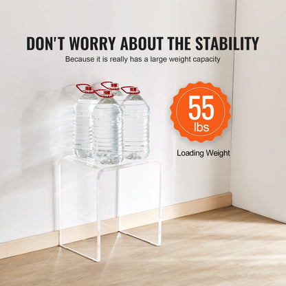 VEVOR Acrylic End Table C-Shaped Lucite Side Table Clear Acrylic Side Table for Drink Food Snack used in Living Room Bedroom