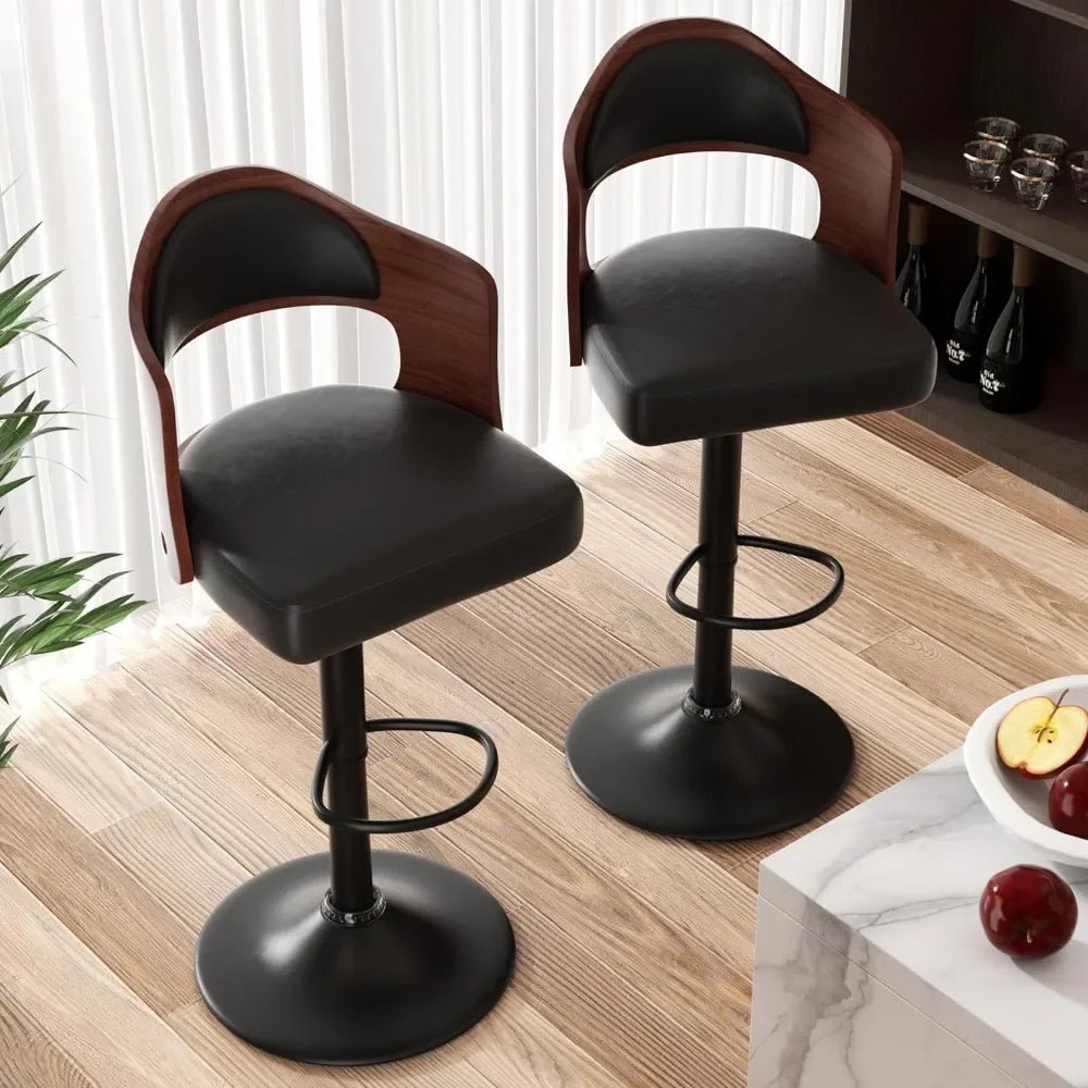 Silla giratoria Taburete de bar moderno Taburetes altos de cocina para isla de cocina Sillas de comedor Taburetes de bar Juego de 2 Muebles de restaurante