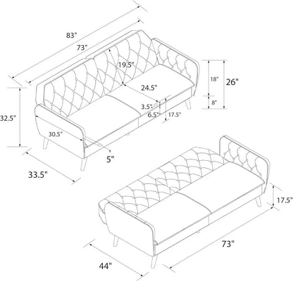 Memory Foam Futon, 3-seat Sofa, Convertible Couch, Multi-Colored Cushion for living room, office room and sleeping room