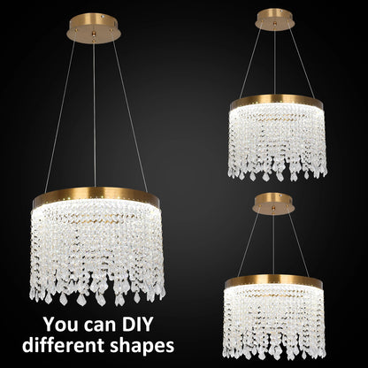 Modern Crystal Kitchen Island Led Chandelier Nordic Pendant Lighting Ceiling Lamp Living Dining Room Decor Indoor Hangin Fixture