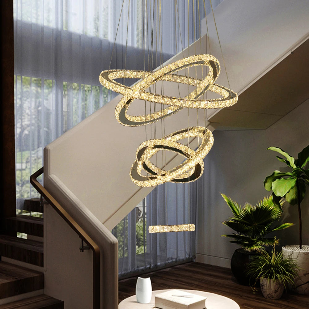 Lustre en cristal moderne grand luminaire suspendu en cristal pour salon chambre plafonnier lustres luminaire plafonnier