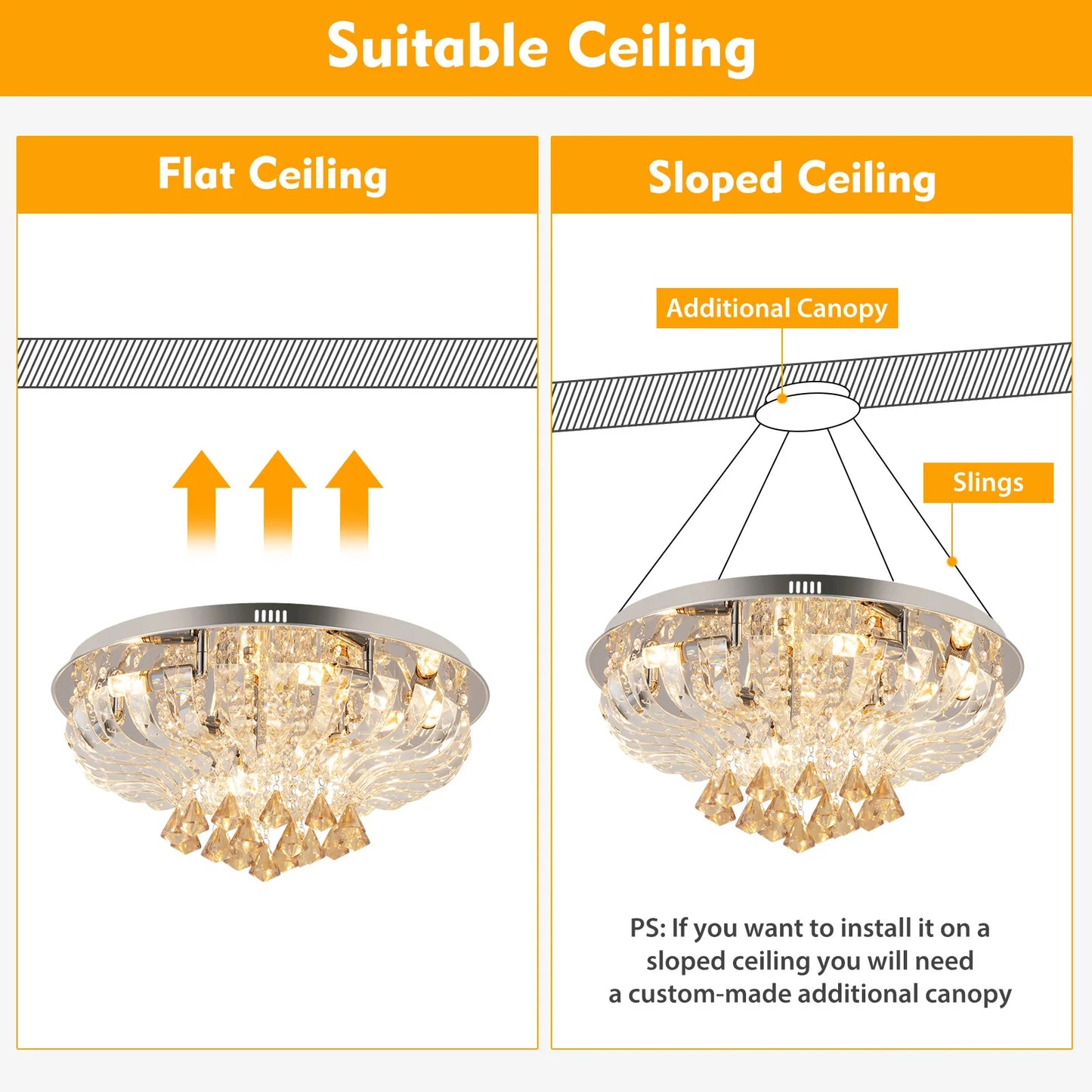 60*30cm Crystal Ceiling Lamp K9 Modern Crystal Chandelier 85V-265V with Light Remote Control Three Light Colors for Dining Room