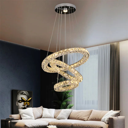 Modern Pendant Light Nordic Luxury K9 Crystal Led Chandelier Living Dining Room Ceiling Lamp Luminarie Chambre Home Decor Fixtur