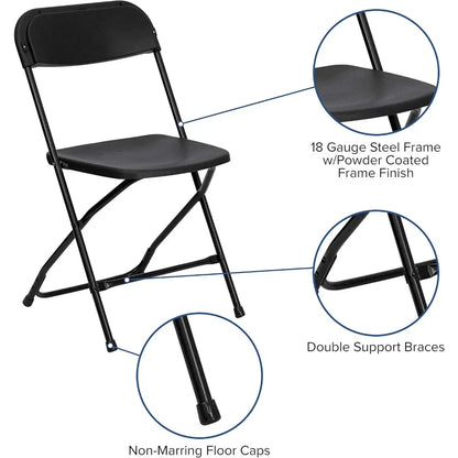 Ensemble de table de formation pliante en plastique de 8 pi avec 10 chaises pliantes, ensemble de table de formation pliante rectangulaire de 11 pièces et de chaises