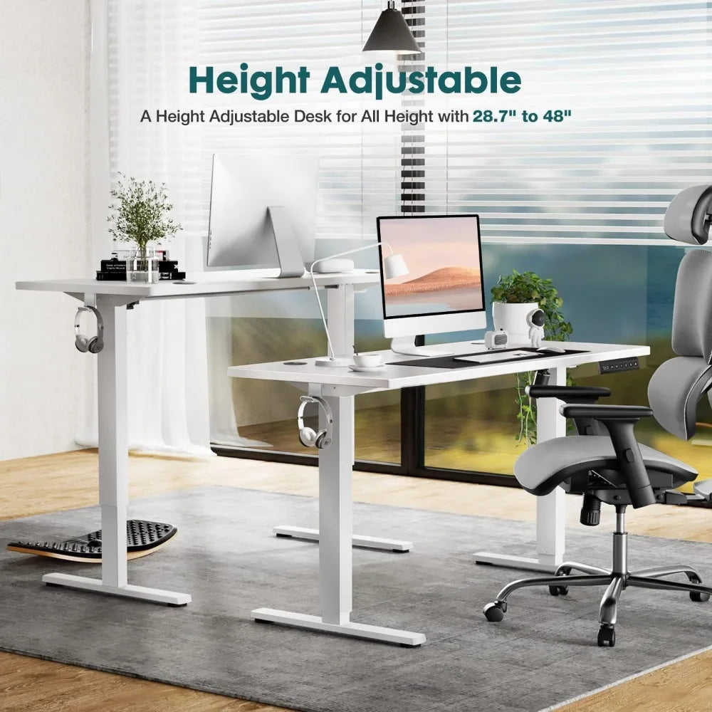 Bureau debout, table d'ordinateur électrique réglable en hauteur, bureaux ergonomiques relevables de 48 x 24 pouces