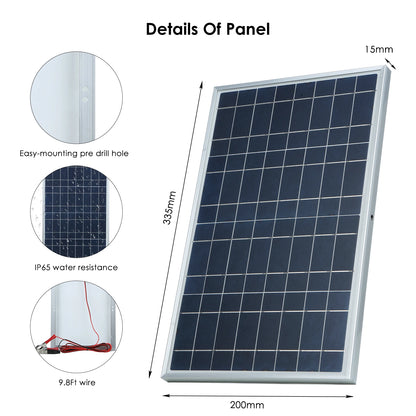 300W 12V Solar Panel Kit Complete Polycrystalline USB Power Portable Outdoor Rechargeable Solar Cell Solar Generator for Home