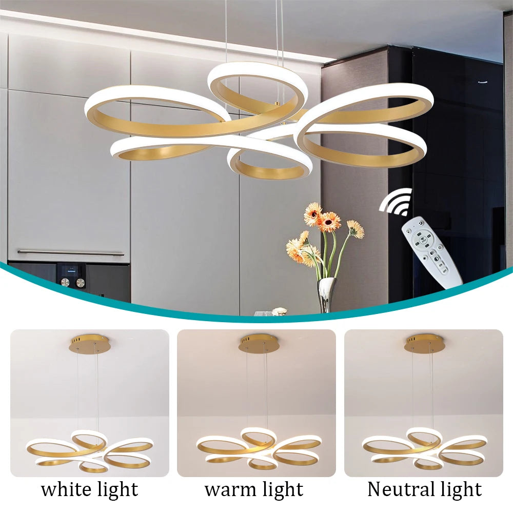 Nordic Acrylic Pendant Light Modern Twisted Led Ceiling Lamp Chandelier Kitchen Dining Room Aisle Decor Hanging Fixture Lumina