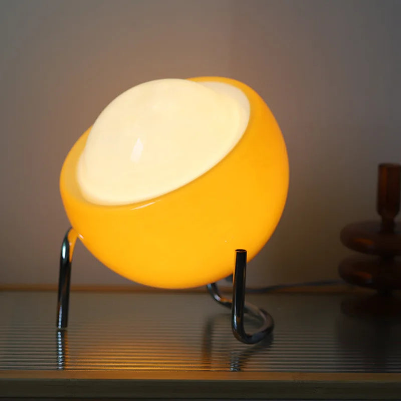 Lámpara de mesa de interior medieval Bauhaus, lámpara de escritorio de decoración creativa de vidrio para dormitorio, mesita de noche, luz de noche retro LED nórdica