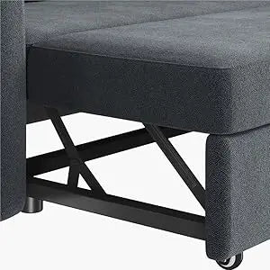 Sofá seccional en forma de L, sofá cama con chaise longue y USB, sofá cama reversible con cama extraíble y espacio de almacenamiento, sofá extraíble