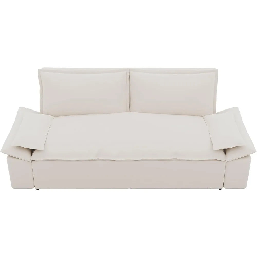 3-in-1 Convertible Queen Bed Multifunctional Sofa Bed Comfortable Pull-out Futon Sofa Bed 70.1" Modern Velvet Chaise Long