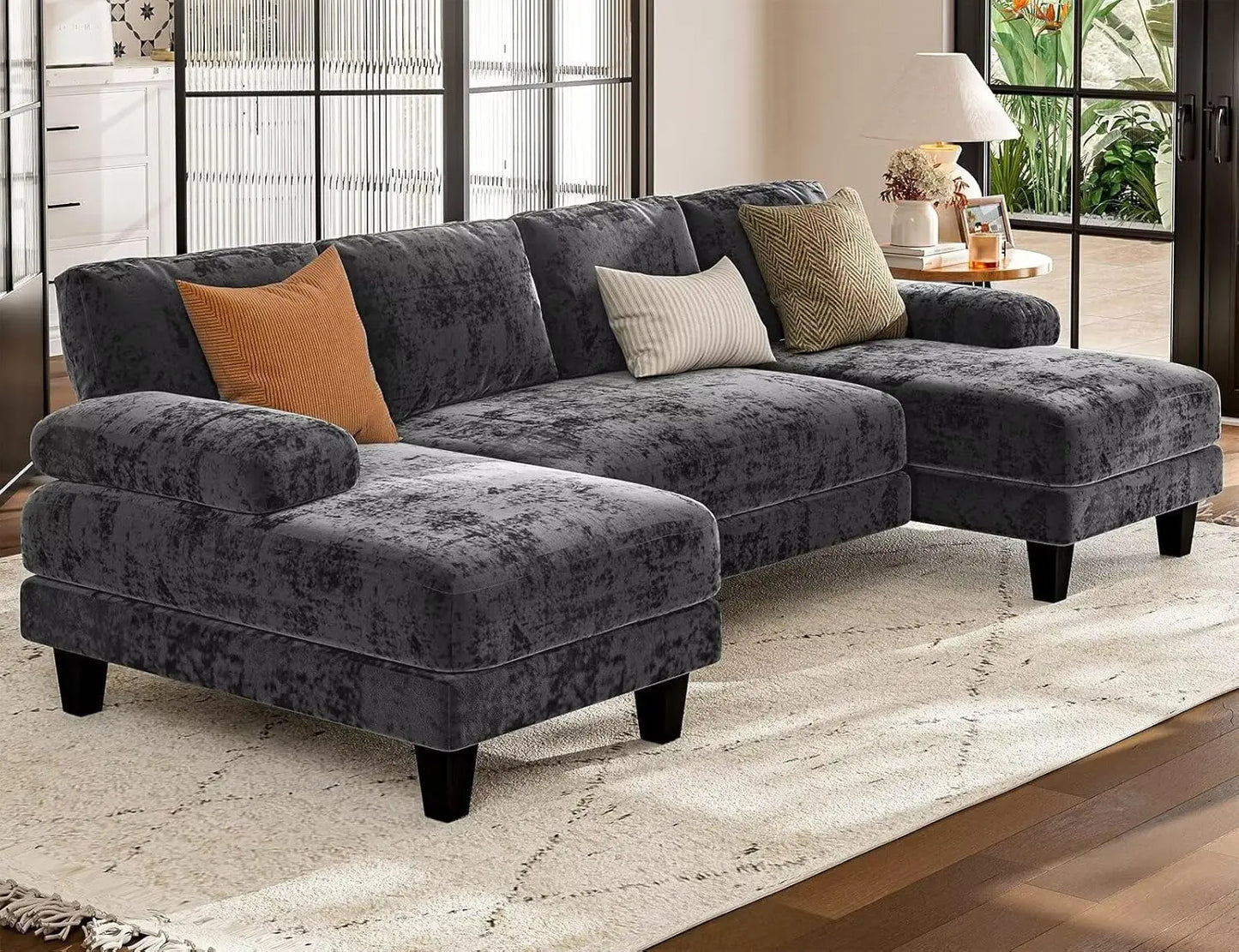 U Shaped Sectional Couches for Living Room, 111 Inch Modular Sofa with Double Chaise, Large Lounge Couch for Apartment