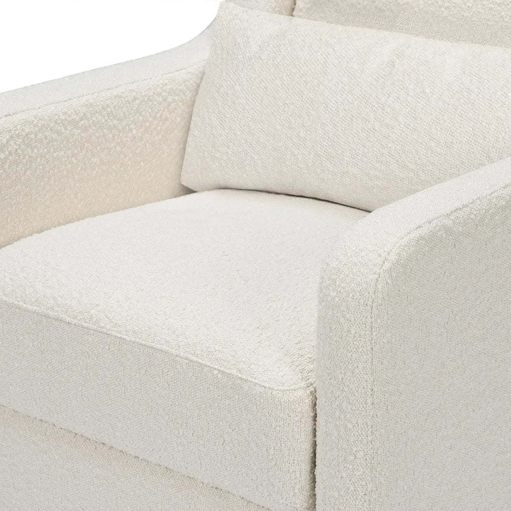 Carter's by DaVinci Adrian Swivel Glider with Storage Ottoman in Performance Cream Linen, Water Repellent and Stain Resistant,