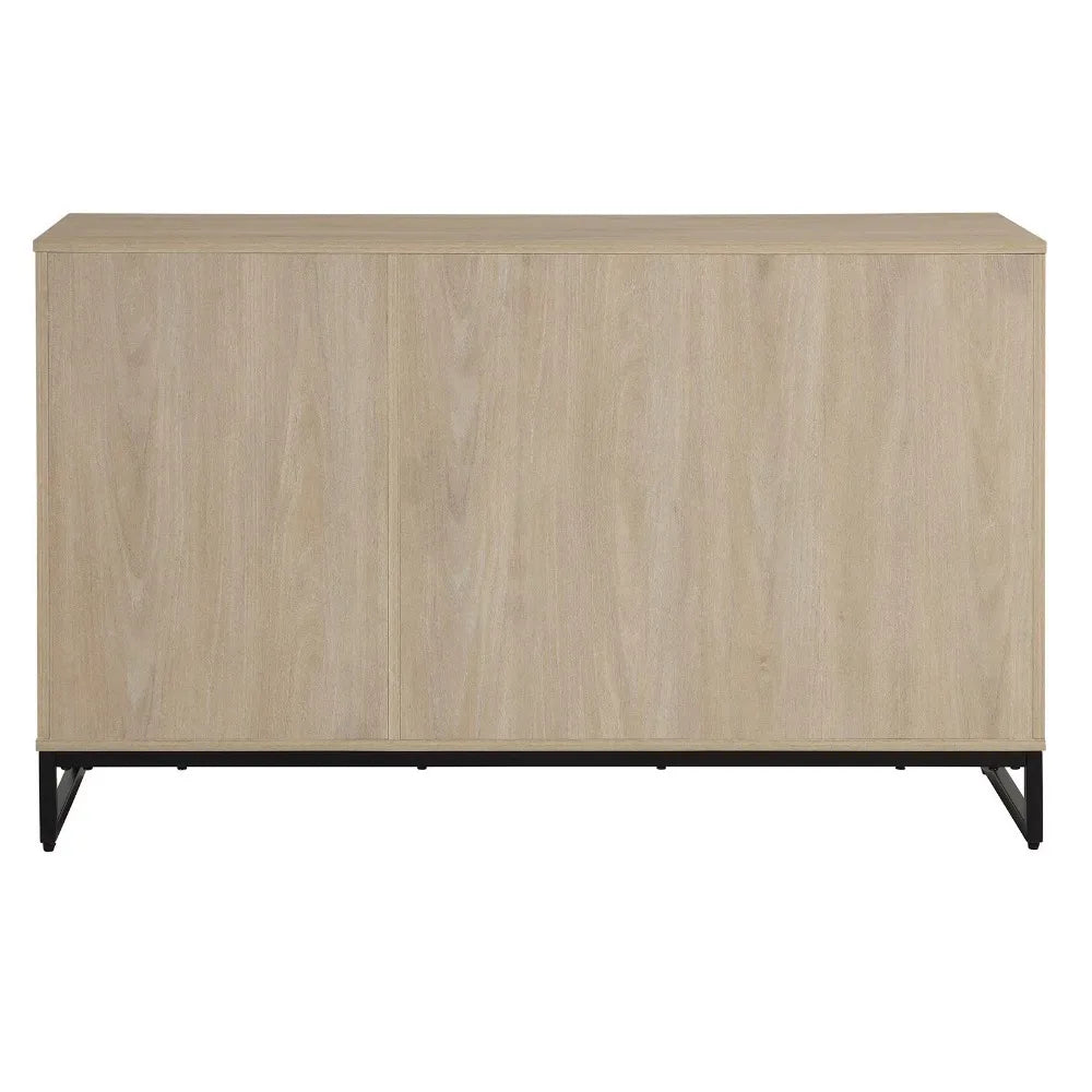 Cómoda industrial de 4 cajones con mueble con puerta, tocador de lujo en roble beige, tocador con portes gratuitos para dormitorio, mesa de maquillaje